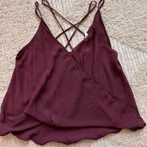 Lush dark purple bubble hem blouse